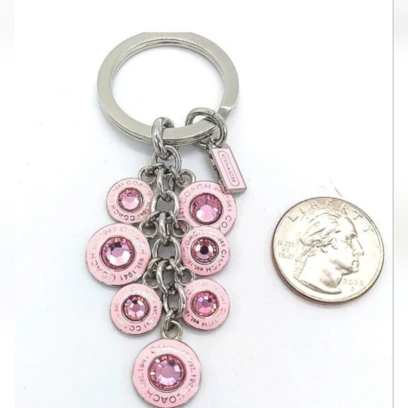 Coach Pink CZ Pendant Keychain/bag charm - Picture 2 of 5